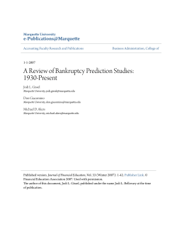 A Review of Bankruptcy Prediction Studies: 1930
