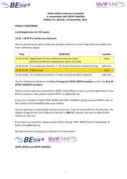 IATEFL BESIG Conference Schedule in cooperation with IATEFL