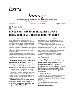 Extra Innings - UW Continuing Studies
