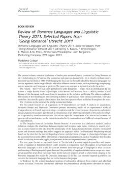 Review of Romance Languages and Linguistic Theory 2011