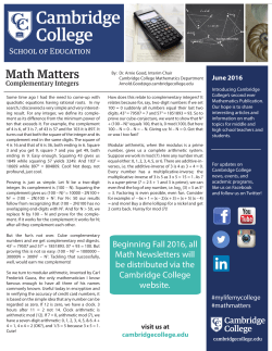 June 2016 - Cambridge College Springfield