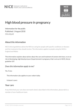 High blood pressure in pregnancy