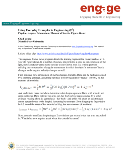 Angular Momentum, Moment of Inertia: Figure Skater