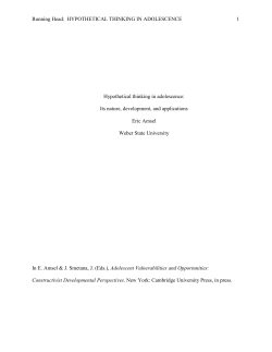 Hypothetical thinking in adolescence