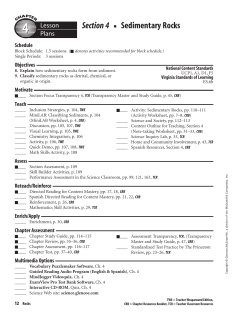 Section 4 Sedimentary Rocks