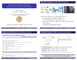 Security of Cyber-Physical Systems