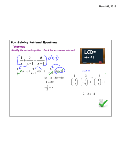 8.6 Solving Rational Equations