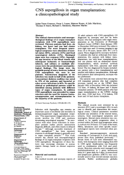 CNS aspergillosis in organ transplantation: a