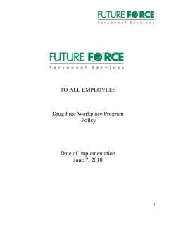 Drug Free Workplace Program Policy