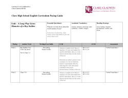 English 12 Long Way Gone Pacing Guide