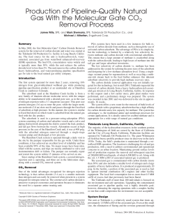 Production of Pipeline-Quality Natural Gas With the Molecular Gate