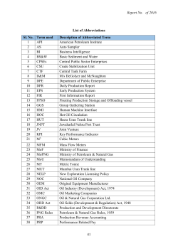 Report No. of 2016 41 List of Abbreviations Sl. No. Term used