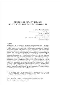 the role of implicit theories in the non-expert - e