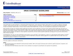 Drug Coverage Guidelines