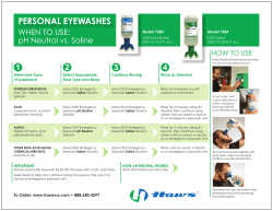 Personal Eyewashes: When to Use pH Neutral vs. Saline