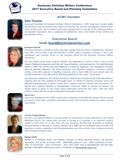 KCWC Founder Kate Thomas Executive Board Email: board