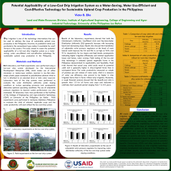 Potential Applicability of a Low-Cost Drip Irrigation