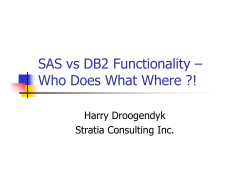 SAS vs DB2 Functionality &ndash; Who Does What