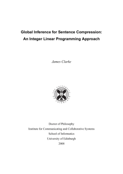 Global Inference for Sentence Compression: An