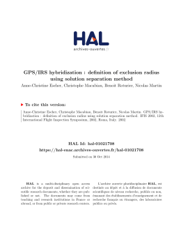 GPS/IRS hybridization : definition of exclusion radius - HAL-ENAC