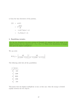 or from the time derivative of the position, f(t) = mx(t) = m d˙x(t) dt