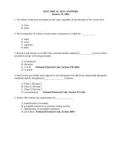 ELECTRICAL TEST ANSWERS January 21, 2004 1. The effects of