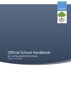 School Handbook - Mt. Aetna Adventist School