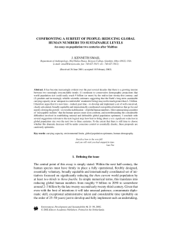 confronting a surfeit of people: reducing global human
