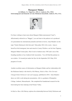 Brief history Margaret Maher 2017