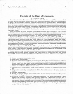 Checklist of the Birds of Micronesia