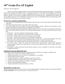 10-12 AP Summer Reading Assignments