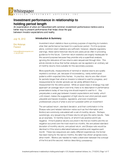 Investment performance in relationship to