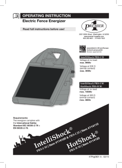 OPERATING INSTRUCTION Electric Fence