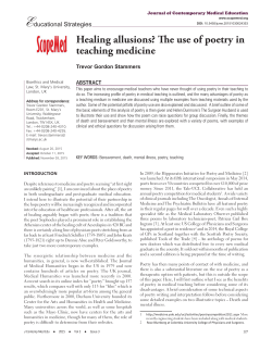 Healing allusions? The use of poetry in teaching