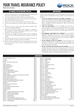 your travel insurance policy