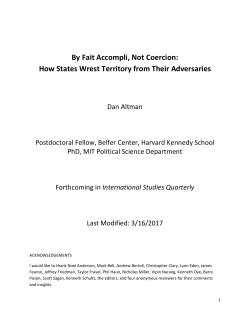 By Fait Accompli, Not Coercion: How States Wrest Territory from