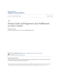 Fictions, Fault, and Forgiveness: Jury Nullification in a New Context