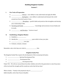 Building Kingdom Families Lesson 1