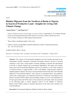 Bialaba Migrants from the Northern of Benin to Nigeria, in Search of