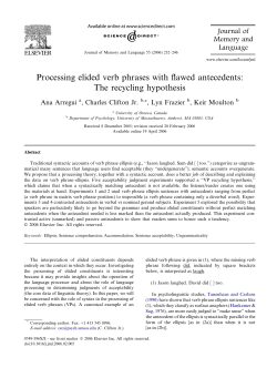 Processing elided verb phrases with flawed antecedents: The