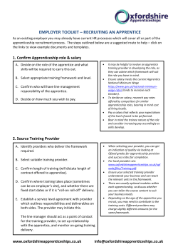 employer toolkit &ndash; recruiting an apprentice