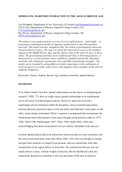 Modelling Maritime Interaction In The Aegean Bronze Age