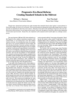 Progressive Era Rural Reform - Journal of Research in Rural