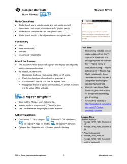 Summary of lesson - TI Education