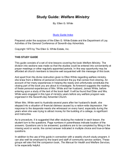 Study Guide: Welfare Ministry