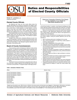Duties and Responsibilities of Elected County Officials