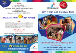 Half Term and Holiday Club