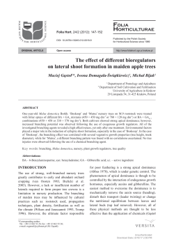 The effect of different bioregulators on lateral shoot