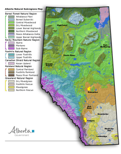 Alberta Natural Subregions Map - Alberta Environment and Parks
