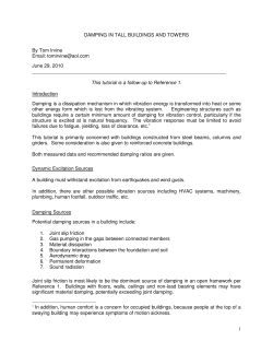 DAMPING IN TALL BUILDINGS AND TOWERS